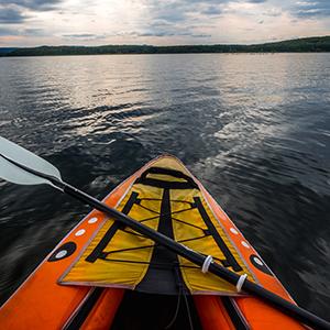 kayak on open water
