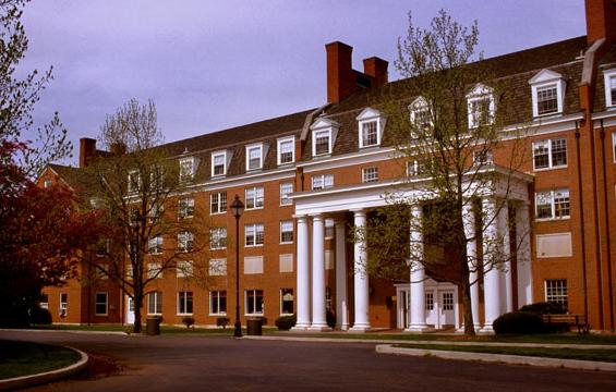 Photo of the front Boyd Hall, located on West Green