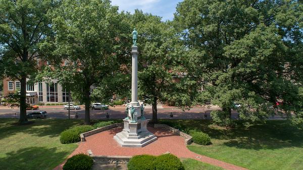 Soldiers and sailors monument on College Green in Athens, Ohio.